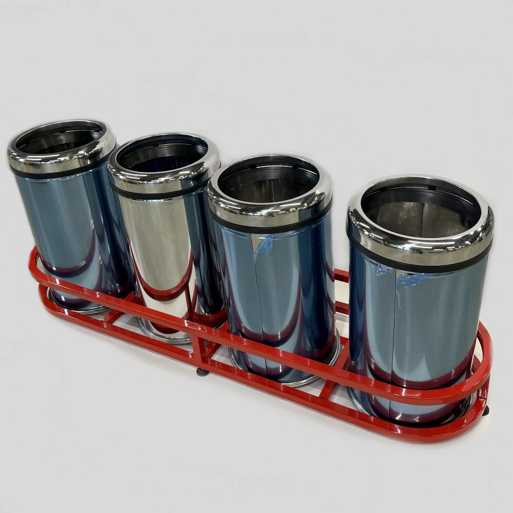 Round waste sorting containers with rim 4 in 1