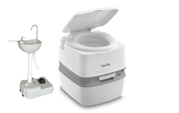 Set of dry toilet + portable washbasin