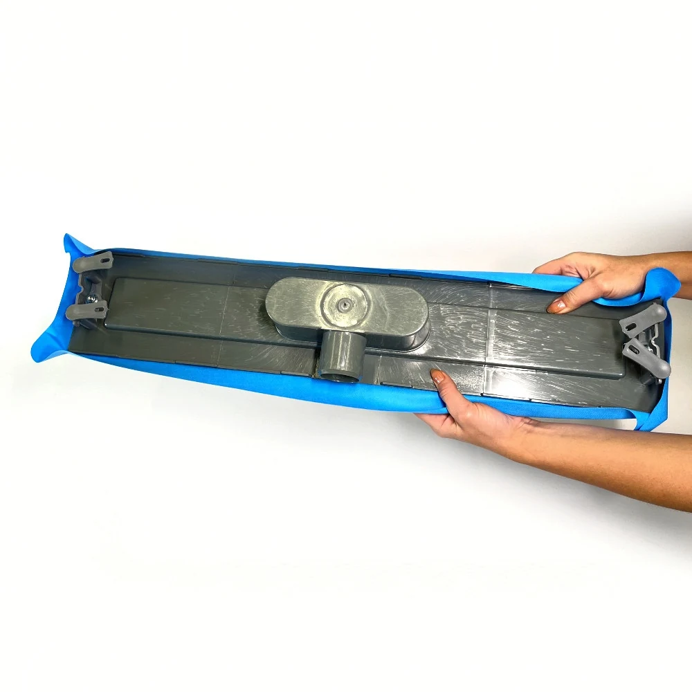 Sewer drain with plastic body, “Rain” grate 60 cm, Shower channel with horizontal flange Sewer drain with plastic body, “Rain” grate 60 cm, Shower channel with horizontal flange