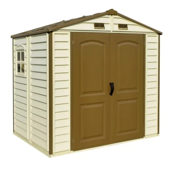Shed plastic storeall ivory, brown roof 5195
