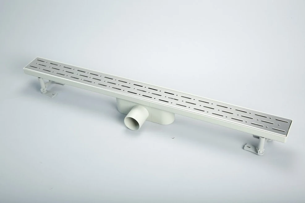 Shower channel, rain grate 60 cm, double water seal, shower channel with side outlet DN50