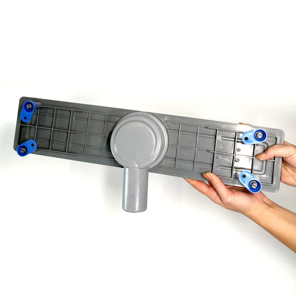 Shower drain with 360 swivel siphon, “UNDER TILE” grate 50 cm, stainless steel edge Shower drain with 360 swivel siphon, “UNDER TILE” grate 50 cm, stainless steel edge