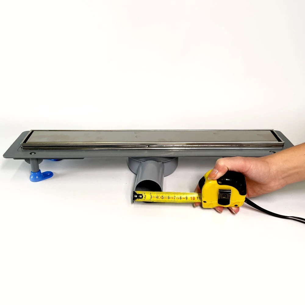 Shower drain with 360 swivel siphon, “UNDER TILE” grate 50 cm, stainless steel edge Shower drain with 360 swivel siphon, “UNDER TILE” grate 50 cm, stainless steel edge