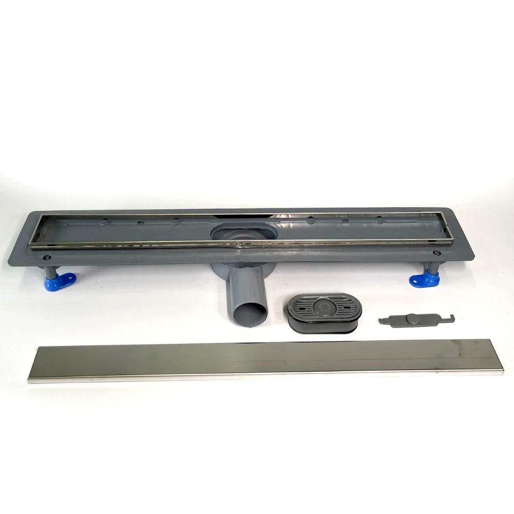 Shower drain with 360 swivel siphon, “UNDER TILE” grate 60 cm, stainless steel edge Shower drain with 360 swivel siphon, “UNDER TILE” grate 60 cm, stainless steel edge