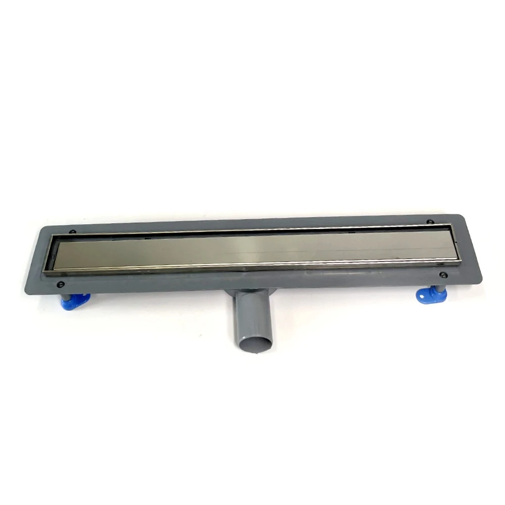 Shower drain with 360 swivel siphon, “UNDER TILE” grate 60 cm, stainless steel edge