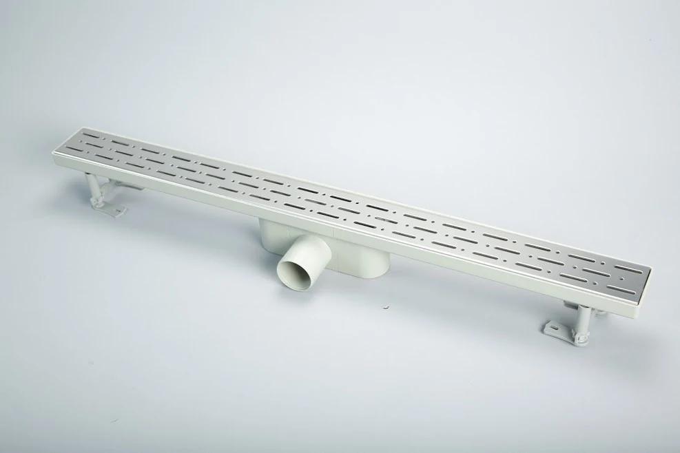 Shower drain with double water seal, rain screen 60 cm, shower channel without flange with plastic body