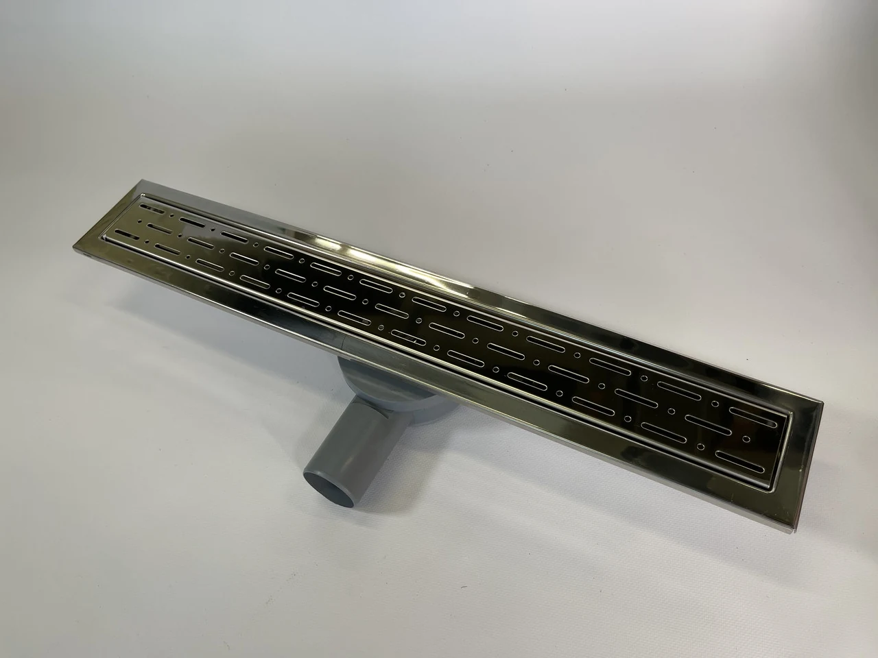 Shower drain with grate and stainless steel body, “Rain” grate 40cm, 360° swivel siphon