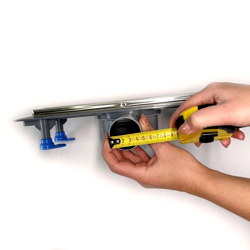 Shower drain with horizontal outlet, 33 cm, shower channel with dry seal, swivel siphon Shower drain with horizontal outlet, 33 cm, shower channel with dry seal, swivel siphon