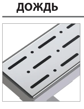 Shower drain without flange, rain grate 80 cm, shower drainage tray with plastic body