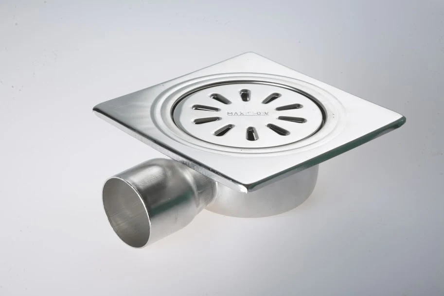 Stainless steel drain 15*15cm, horizontal, D50