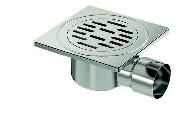 Stainless steel drain 20*20cm, horizontal, D100