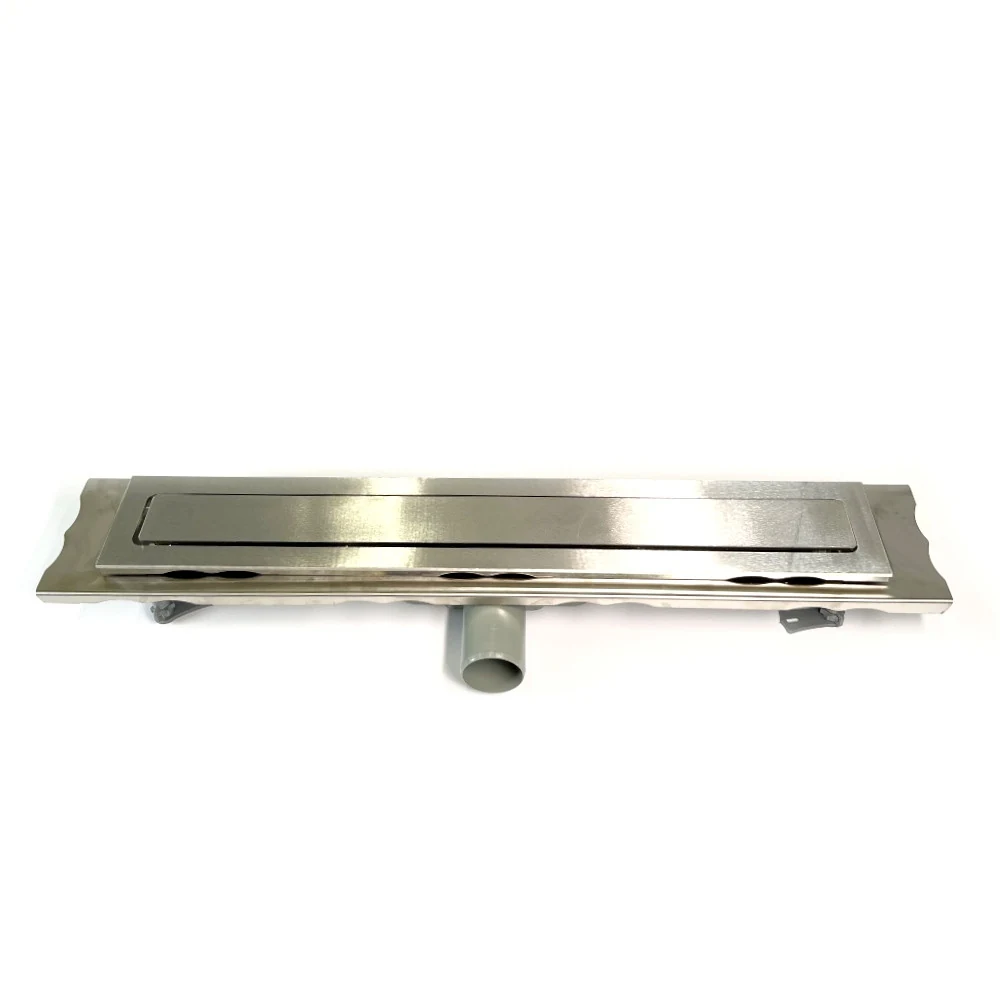 Stainless steel drain 60 cm long, Shower channel with horizontal stainless steel flange Stainless steel drain 60 cm long, Shower channel with horizontal stainless steel flange