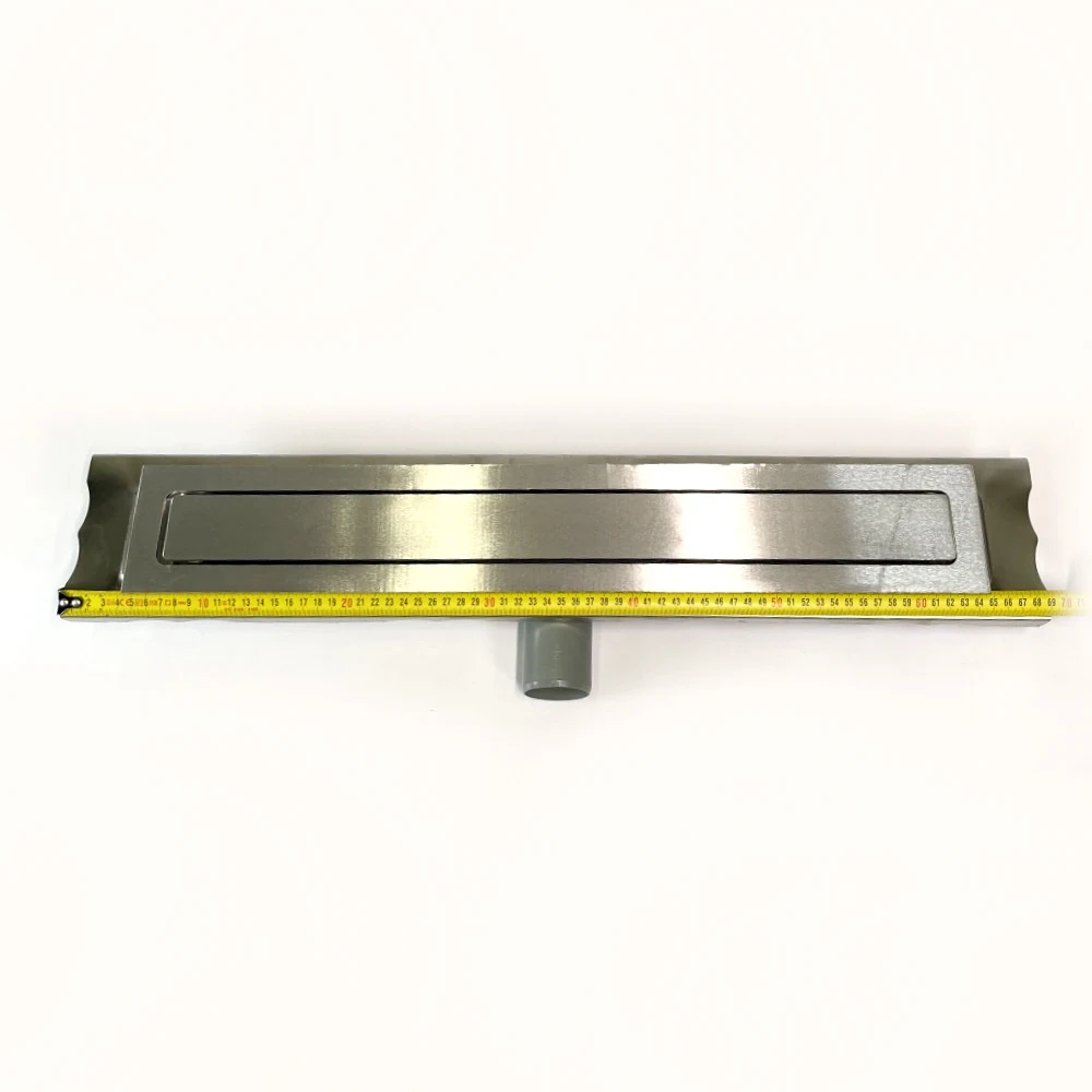Stainless steel drain 60 cm long, Shower channel with horizontal stainless steel flange Stainless steel drain 60 cm long, Shower channel with horizontal stainless steel flange