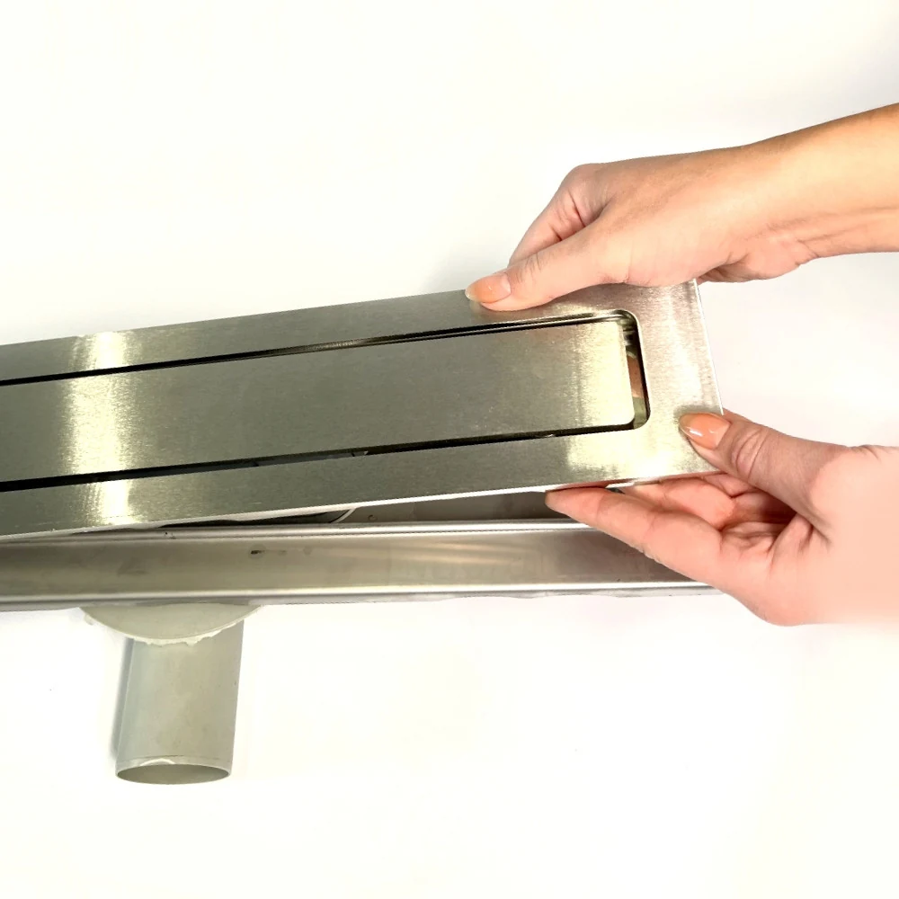 Stainless steel drain 60 cm long with 360 swivel siphon, Stainless steel shower channel Stainless steel drain 60 cm long with 360 swivel siphon, Stainless steel shower channel