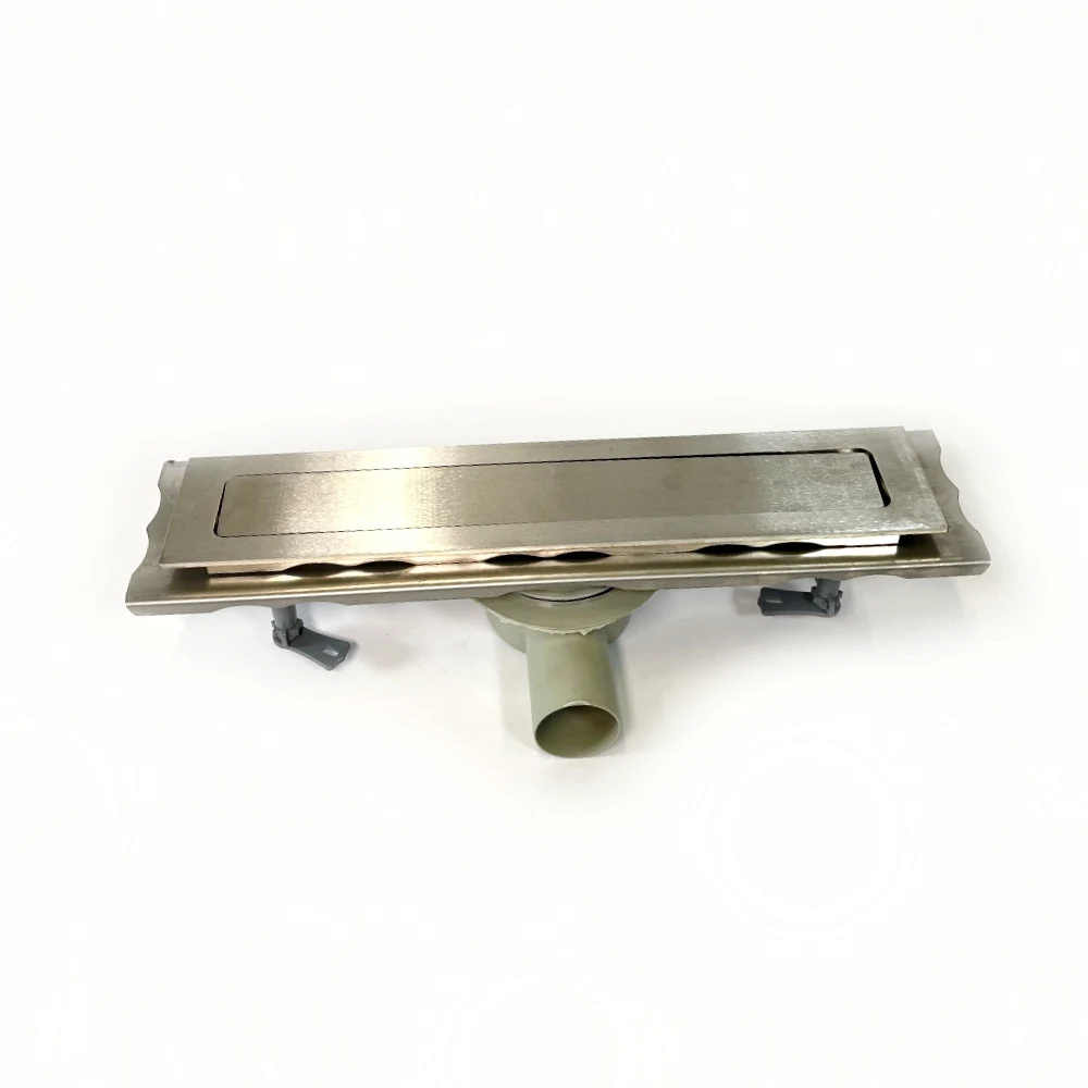Stainless steel drain 60 cm long with 360 swivel siphon, Stainless steel shower channel