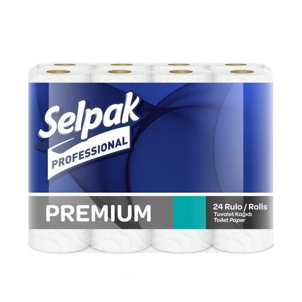 Three-layer cellulose toilet paper selpak professional premium 24 rolls