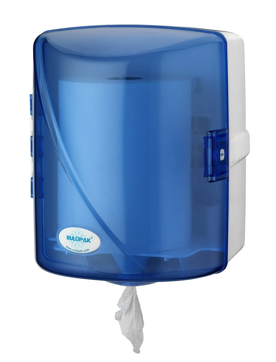 Toilet paper dispenser with central pull