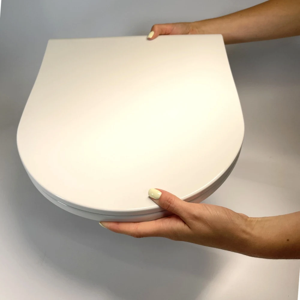 Toilet seat made of duroplast with lid with microlift Neva 0407, Toilet lid reinforced material Toilet seat made of duroplast with lid with microlift Neva 0407, Toilet lid reinforced material
