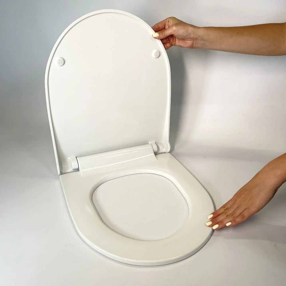 Toilet seat made of duroplast with lid with microlift Neva 0407, Toilet lid reinforced material Toilet seat made of duroplast with lid with microlift Neva 0407, Toilet lid reinforced material