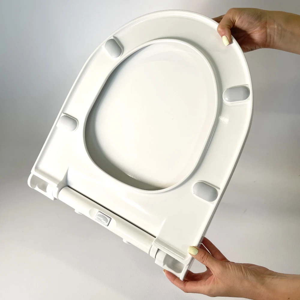 Toilet seat made of duroplast with lid with microlift Neva 0407, Toilet lid reinforced material Toilet seat made of duroplast with lid with microlift Neva 0407, Toilet lid reinforced material