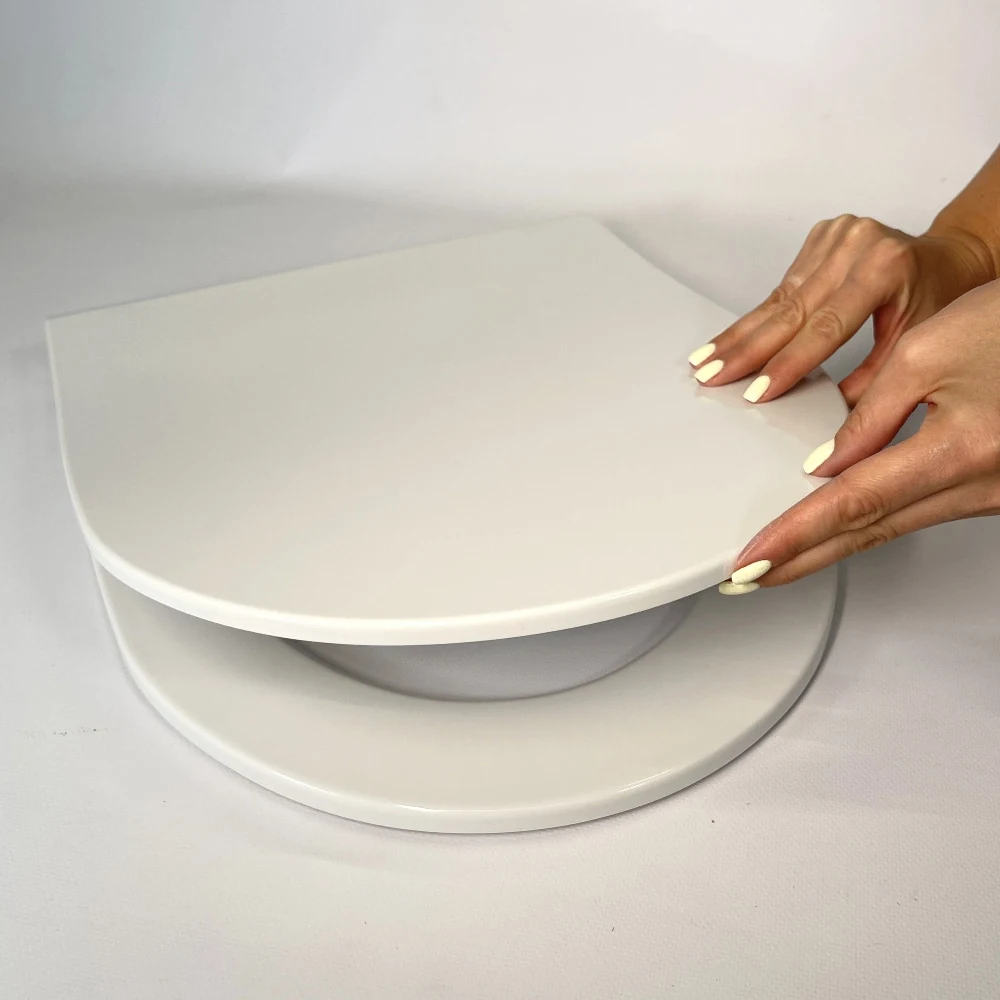 Toilet seat made of duroplast with lid with microlift Neva 0407, Toilet lid reinforced material