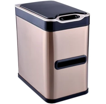 Touch-sensitive waste basket with inner bucket, rectangular
