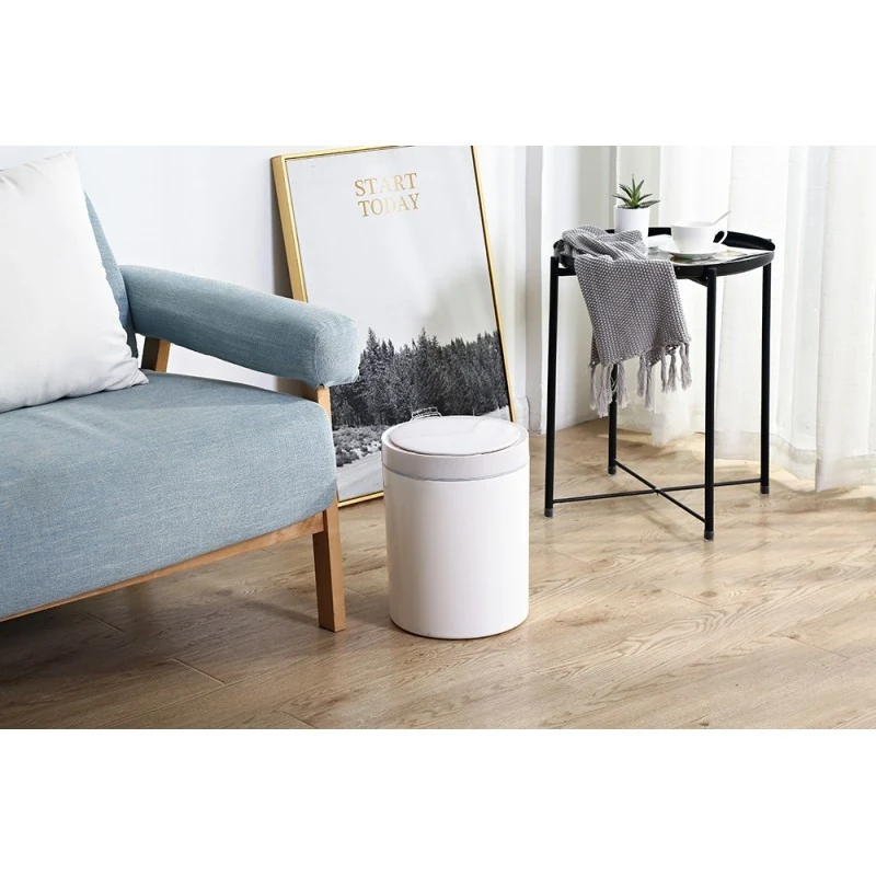 Touch-sensitive waste bin, round white, 12 l Touch-sensitive waste bin, round white, 12 l