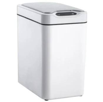 Touch trash bin white rectangular 12 liters