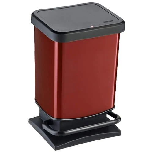 Vileda Professional Rotho Paso waste basket with pedal, red, 20 l