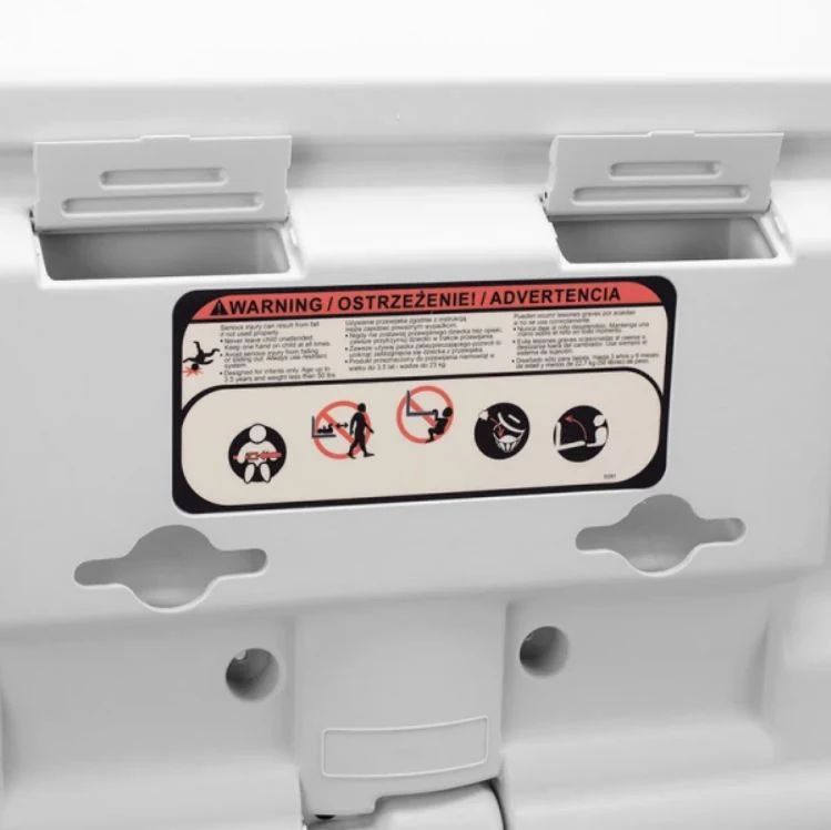 Wall-mounted changing table, folding horizontal, stainless steel cover FG1690