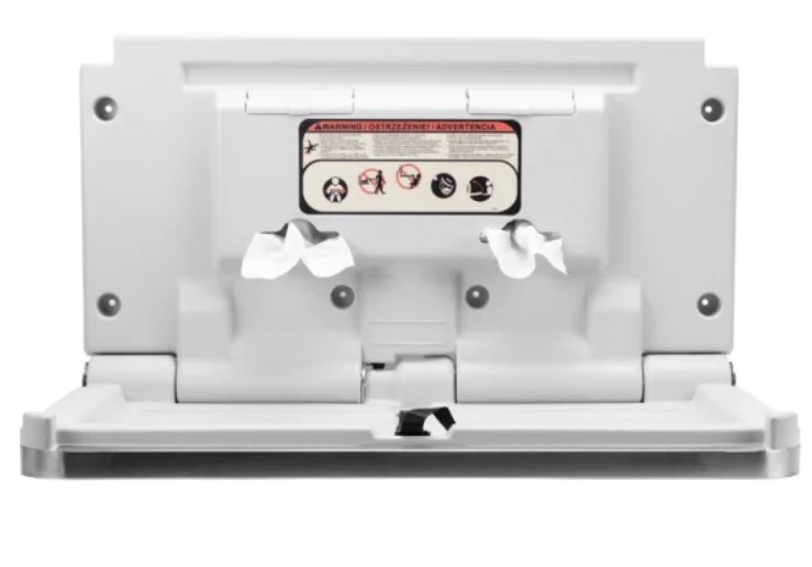 Wall-mounted changing table, folding horizontal, stainless steel cover FG1690