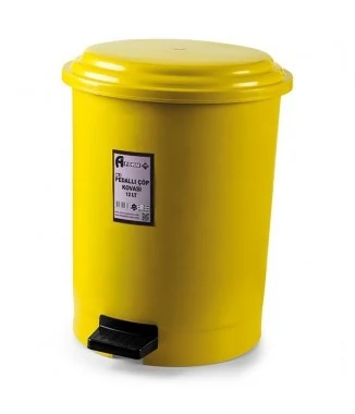 Waste basket with pedal yellow plastic 50l pk-50 105