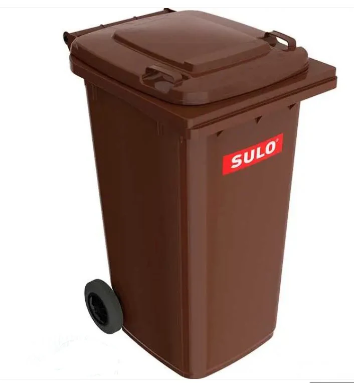 Waste bin for solid waste 240 l brown