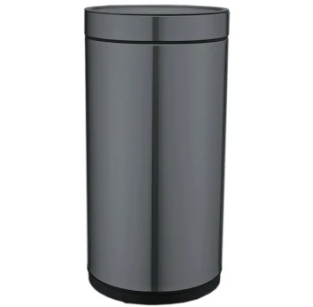 Waste bin jah 25 l round dark silver metallic without lid and inner bucket