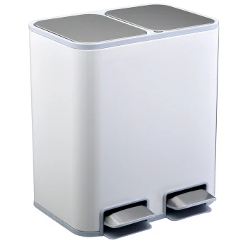 Waste sorting bucket jah 24 l rectangular with pedal and inner bucket, white