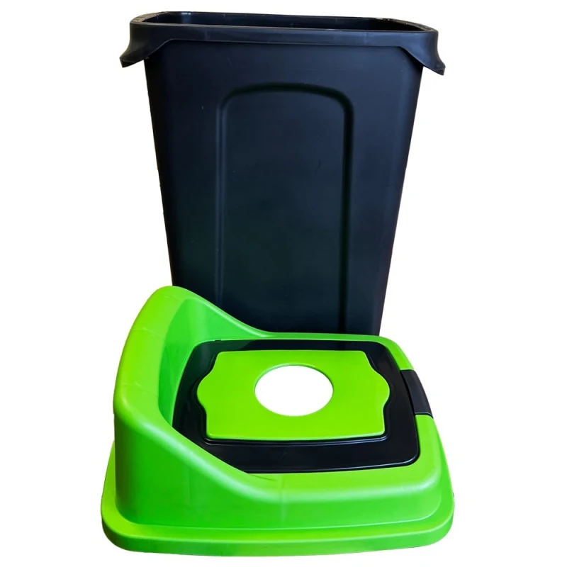 WASTE SORTING TANK PLANET RE-CYCLER 50 L BLACK - GREEN (GLASS) WASTE SORTING TANK PLANET RE-CYCLER 50 L BLACK - GREEN (GLASS)