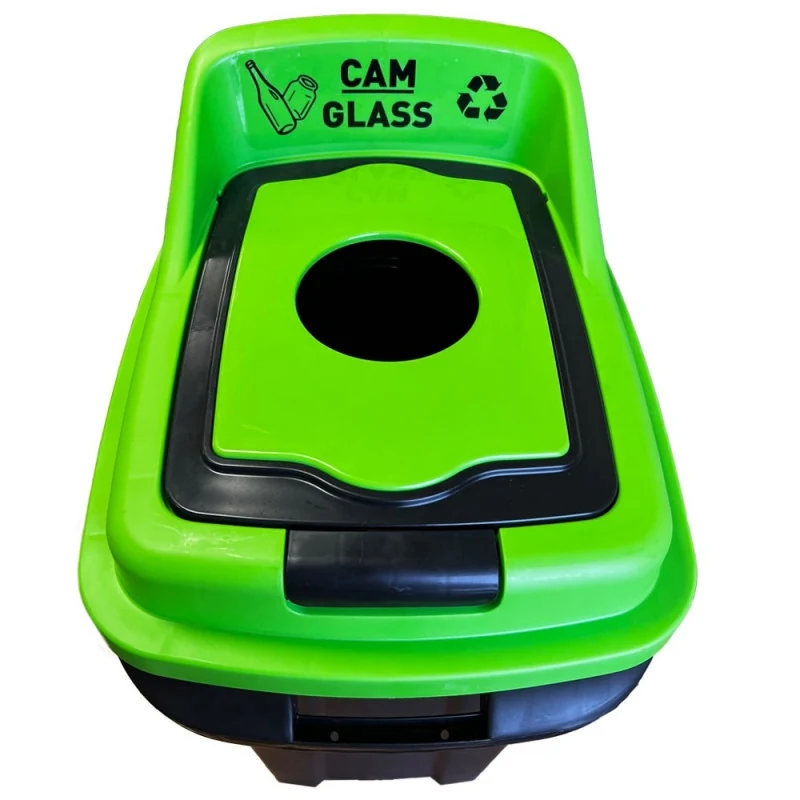 WASTE SORTING TANK PLANET RE-CYCLER 50 L BLACK - GREEN (GLASS) WASTE SORTING TANK PLANET RE-CYCLER 50 L BLACK - GREEN (GLASS)