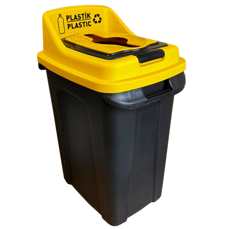 WASTE SORTING TANK PLANET RE-CYCLER 50 L BLACK - YELLOW (PLASTIC)