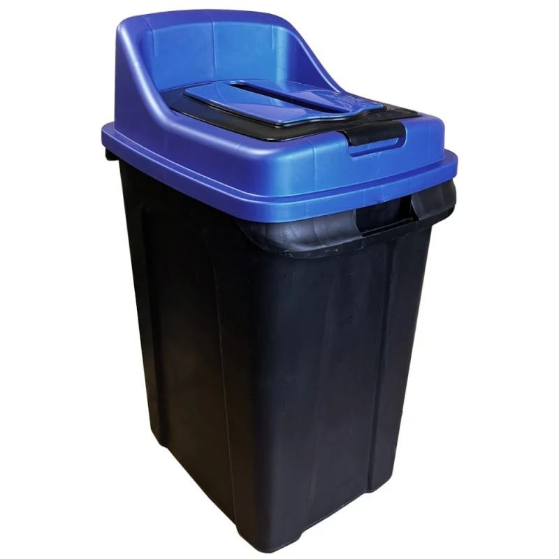 WASTE SORTING TANK PLANET RE-CYCLER 70 L BLACK - BLUE (PAPER) WASTE SORTING TANK PLANET RE-CYCLER 70 L BLACK - BLUE (PAPER)