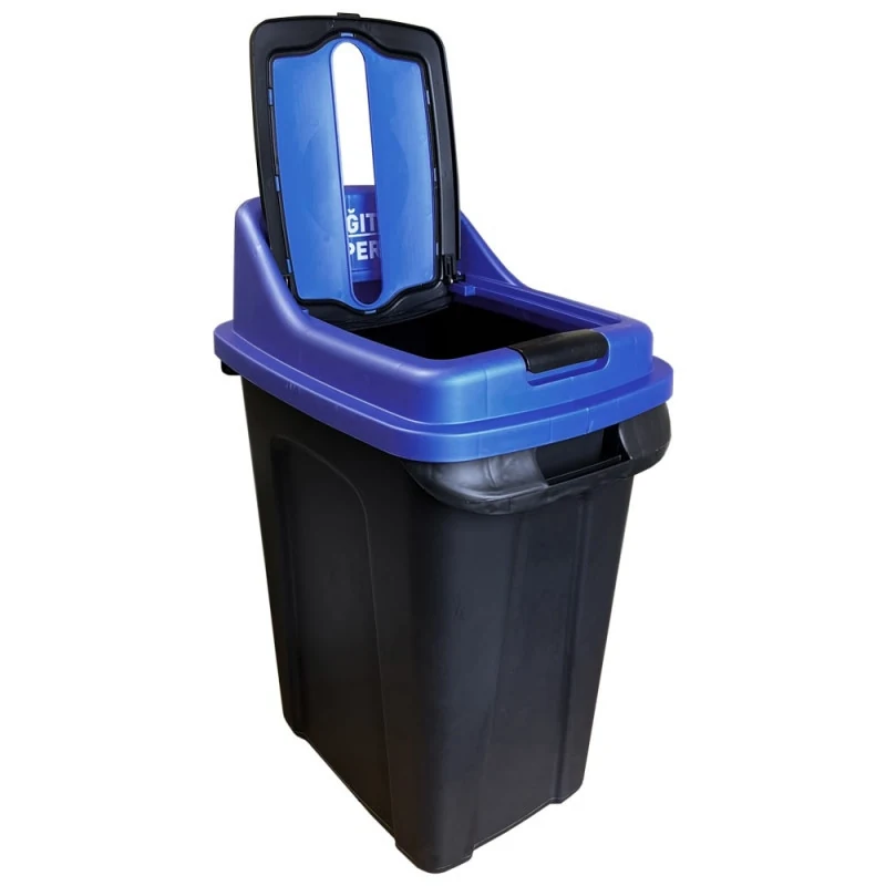 WASTE SORTING TANK PLANET RE-CYCLER 70 L BLACK - BLUE (PAPER) WASTE SORTING TANK PLANET RE-CYCLER 70 L BLACK - BLUE (PAPER)