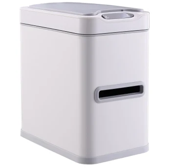 White sensory trash bin with 7 liter inner bucket